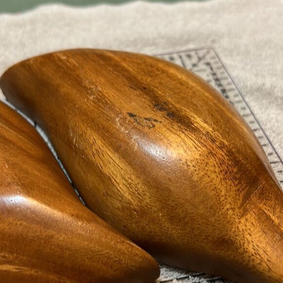 Vintage Pair of Nested Trinket Bowls Monkey Wood - Picture 7 of 9